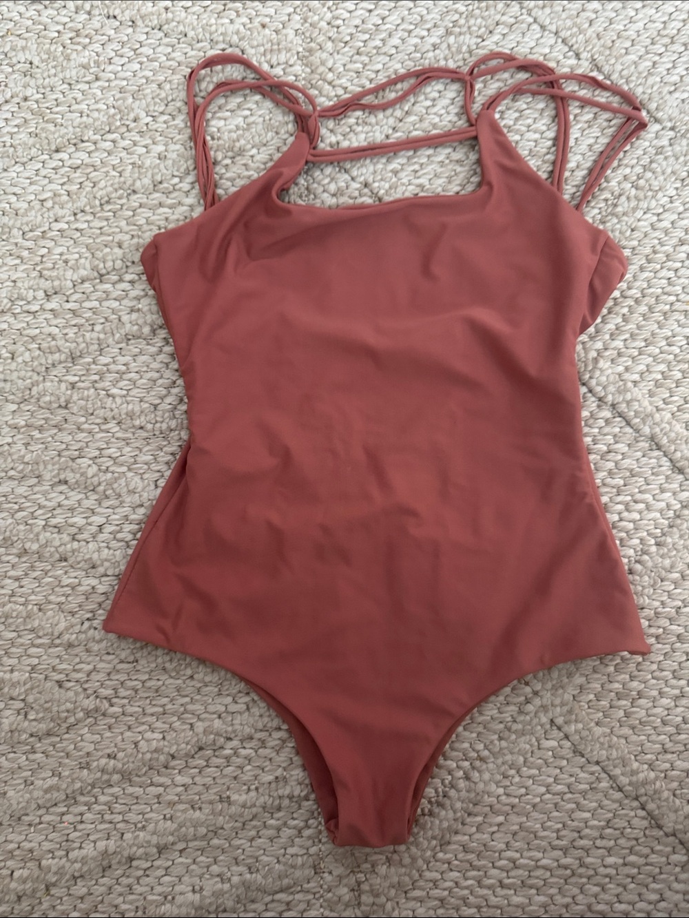 Mikoh Rust-Pink Strappy One-Piece Swimsuit